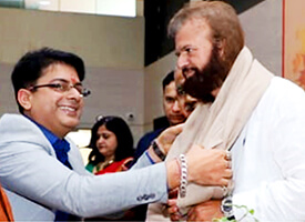 Dr Navdeep Sharma with Padma Shri, Sh. Hans raj hans, Member Parliament. 