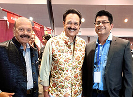 Globally Renowned Ayurvedic Healer, Dr. Navdeep Sharma in the company of Elites (center) Mr. Romesh K. Japra, M.D. FACC CEO- Pacific Cardiology Associates Chairman - Federation of Indo- Americans. Founder & convener – FOGSV  (Festival of Globe Silicon Valley), and (Left) Mr. Rajesh Verma, President and Event Coordinator - FIA/ FOGSV- (Federation of Indo- Americans of Northern California)