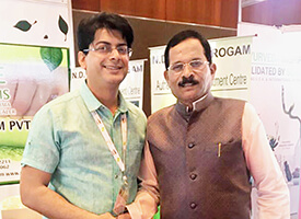 Dr Navdeep Sharma with Sh. Shripad Yesso Naik, The Union Minister of State in the Ministry of AYUSH and former Union Minister of State for Health and Family Welfare